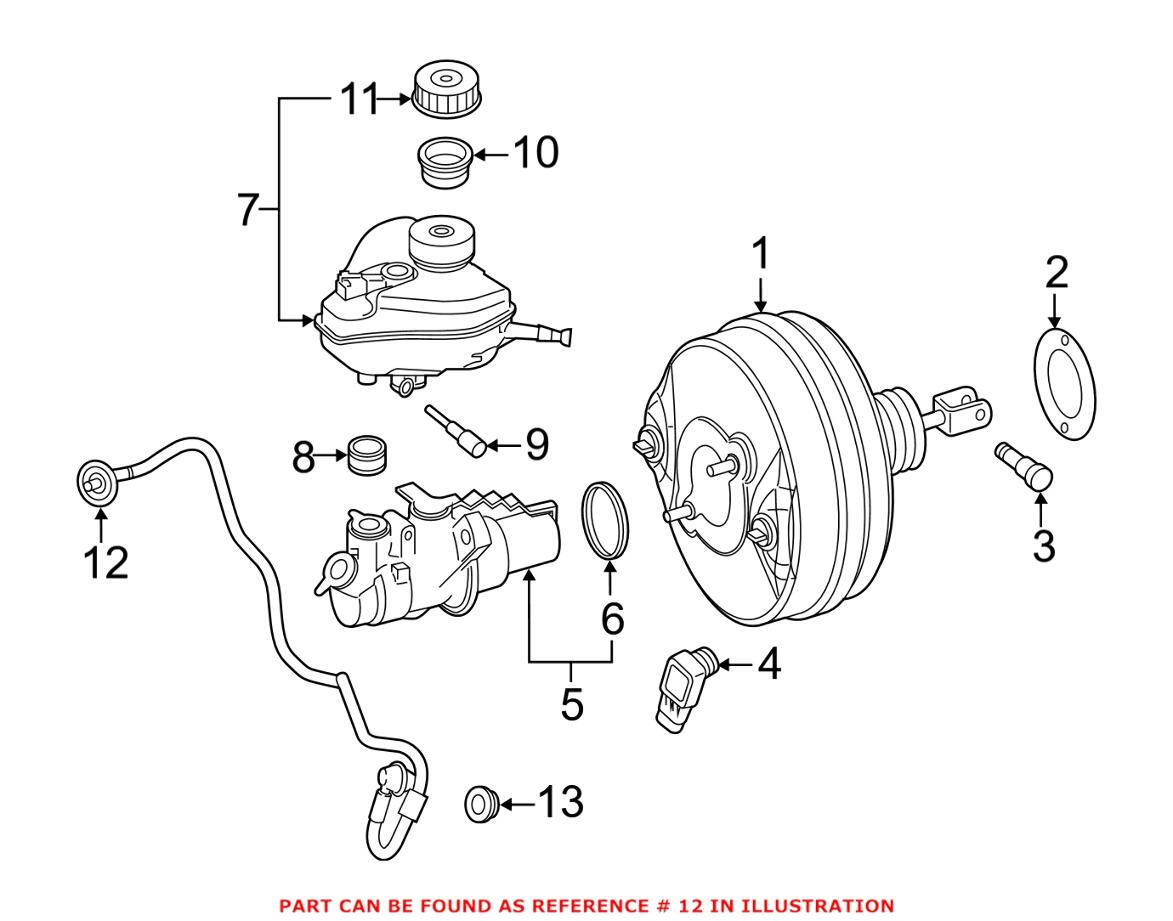 Mercedes Brake Vacuum Hose 2054301000